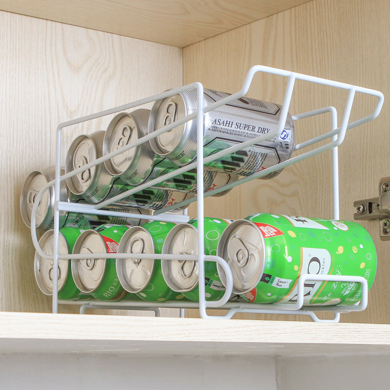 Cans Coke kitchen storage rack double-layer