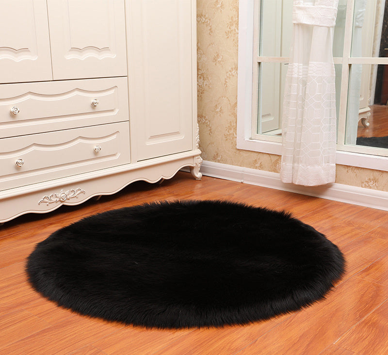 Round Soft Faux Sheepskin Area Rugs for Bedroom Living Room