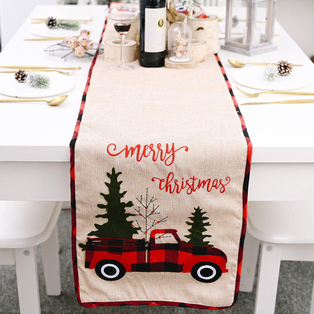 Christmas tree table flag table cloth