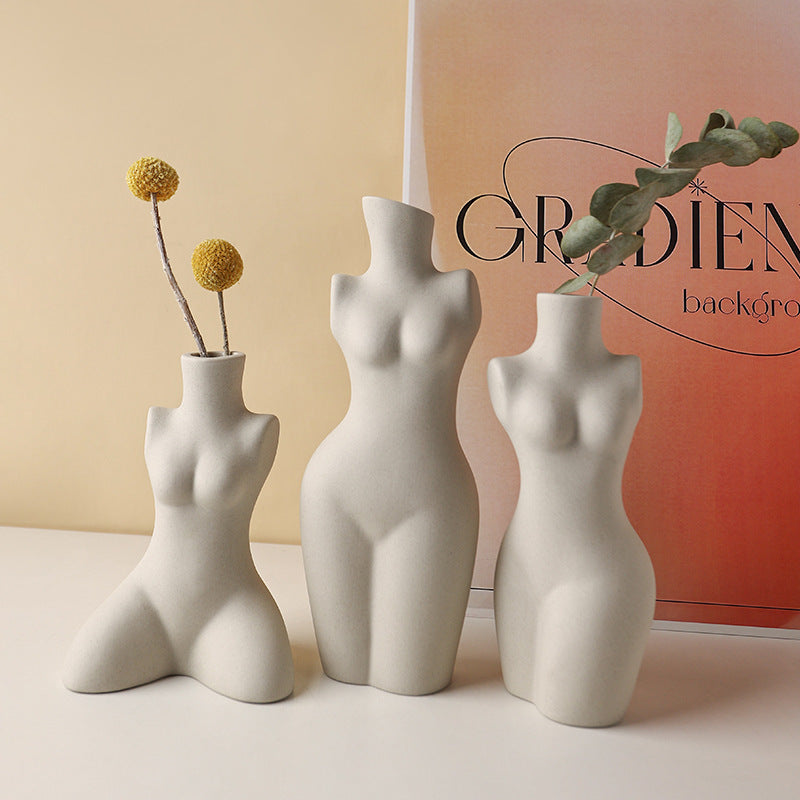 Body Modeling Art Vase Silent Style Ceramic Vase Sculpture